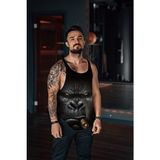 Freeyez King Gorilla Smoke Dokuma Sporcu Atleti Fitness Tank Top - Siyah - 2XL