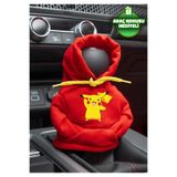 Freeyez Pokemon Pikachu Kırmızı Vites Hoodie Araç Vites Kıyafeti Vites Poları Oto Aksesuarı Vites Topuzu