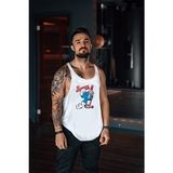 Freeyez Smurfnoff Beyaz Gym Fitness Tank Top Kadın Sporcu Atleti Nefes Alabilir Örme Kumaş