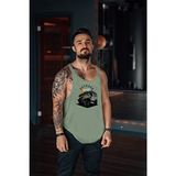 Freeyez Sporcu Atleti Offroad Gym Fitness Tank Top Örme Kumaş ve Rahat Yaka Tipi - Yeşil - 2XS