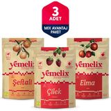 Freeze Dried 3'lü Mix Avantaj Paketi Dondurularak Kurutulmuş Çilek-Şeftali-Elma Kuru Meyve Cipsi - 45 gr