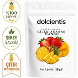 Freeze Dried Mix Çilek Ananas Mango 15 G Dondurularak Kurutulmuş Karışık Meyve Cipsi - 15 gr