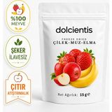 Freeze Dried Mix Çilek Muz Elma 15 G Dondurularak Kurutulmuş Karışık Meyve Cipsi - 15 gr