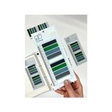 Frefly Store 10 Renkli Cetvelli Gri ve Yeşil Tonları Indeks Sticker/index/postit/kitap Ayracı/not Kağıdı