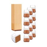 Frefly Store 12 Adet Kare Sandalye Papucu (3.5–3.9 Cm) – Şeffaf Silikon Ince Keçeli, Gürültü Önleyici ve Zemin Koruyucu Mobilya Ayak Kılıfı