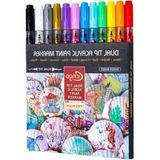 Frefly Store 12 Renkli Çift Taraflı Akrilik Marker Kalem Seti - 41 Delft Blue