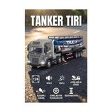 Frefly Store 1:24 Ölçek Diecast Metal Kafa Işıklı ve Sesli Oyuncak Tanker Tırı - Ayrılabilir Dorseli Model Araba