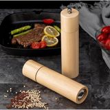 Frefly Store 2 Adet 25CM Ahşap Karabiber Tuz Kahve Baharat Öğütücü Ahşap Değirmen Tuzluk Biberlik - 0,2 kg