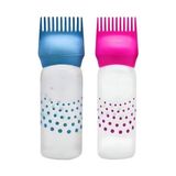 Frefly Store 2 Adet Saç Boyama Şişesi – Tarak Uçlu Uygulama Aparatı, Kademeli Renkli Plastik Sıkmalı Şişe Aplikatör Fırçası Saç Boyası Ev Salon Için 170 ml Pembe - Mavi