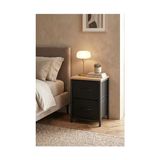 Frefly Store 2 Raflı Metal Komodin Yan Sehpa Çok Amaçlı Dolap Organizer Mdf Tabanlı Kumaş Çekmece