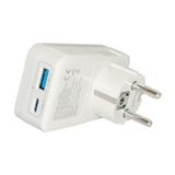 Frefly Store 20W Pd Hızlı Şarjlı Priz Dönüştürücü, Akım Korumalı ve USB Çıkışlı - Ahşap - Bej - Siyah