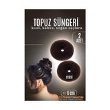 Frefly Store 2'li Kahverengi Mini Topuz Süngeri 6cm Donut Saç Şekillendirici 721881