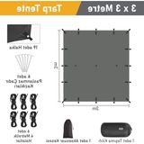 Frefly Store 300X300 cm Su Geçirmez Tarp Tente, Gölgelik Örtü, Yeşil
