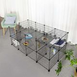 Frefly Store 36 Panel Evcil Küçük Hayvan Kedi Köpek Kuş Evi Kafesi Oyun Parkı Portatif Taşınabilir Metal Tel - 1BW-Beyaz
