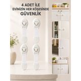 Frefly Store 4 Adet Çok Amaçlı Çocuk Güvenlik Kilidi Dolap, Çekmece ve Gardırop Için