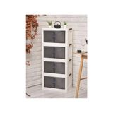 Frefly Store 4 Katlı Çok Amaçlı Portatif Organizer Dolap – Kapaklı ve Istiflenebilir Raf Ünitesi | Mutfak, Kiler, Banyo ve Balkon Için Pratik Saklama Çözümü (Beyaz, 4 Katlı)