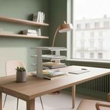 Frefly Store 4 Katlı Metal Dosya Rafı, Masa Üstü Ofis Organizer, Beyaz - 41 Delft Blue