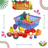 Frefly Store 42 Parça Kesilebilen Meyve ve Sebze Sepeti, Eğitici Oyuncak Seti