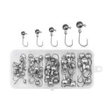 Frefly Store 45 Adet Kurşunlu Ağırlıklı Jighead Balık Olta Iğne Seti - Kutulu - Paslanmaz Karbon Çelik