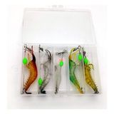 Frefly Store 5 Adet Fosforlu Silikon Karides Balık Yemi - 7,5 cm