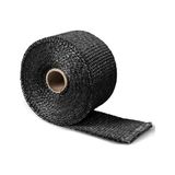 Frefly Store 5 Metre 10 cm Cam Elyaf Eksoz Sargısı Metal Kelepçe Manifold Sargı Bezi Yanmaz Bant Siyah Amyant 3 mm (Kalınlık)
