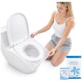 Frefly Store 50 Adet Tek Kullanımlık Hijyenik Klozet Kapağı Örtüsü, Seyahat Için - 001-Renkli