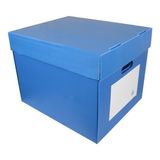 Frefly Store 5'li Mavi Klasör Kapasiteli Arşiv Kolisi, Düzenli Depolama Için - 41 Delft Blue
