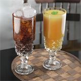 Frefly Store 6'lı Kokteyl Cam Kadeh - 220 ml Içecek Bardakları Kristal Tasarımlı Bardak, Şerbet Meyve Suyu Meşrubat Içki Bardağı - 00-Siyah - Beyaz
