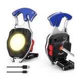 Frefly Store 6'sı 1 Arada Anahtarlık Fener, Cob LED Mini El Feneri, Type-C Şarjlı, 7 Aydınlatma Modu, Karabinalı Çok Amaçlı Kamp Feneri, Şişe Açacağı, Tornavida, Ip Kesici, Mıknatıslı Acil Durum Feneri - 001-Renkli