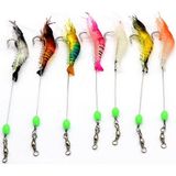 Frefly Store 7 Adet Kancalı Fosforlu Sahte Karides Balık Ye Silikon 8cm 5gr Yapay Olta Yem Seti