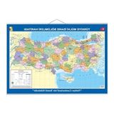 Frefly Store 70X100 cm Türkiye Siyasi-Fiziki Harita, Çıtalı Tasarım - 41 Delft Blue