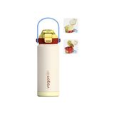 Frefly Store 750 ml Tek Kapak Çift Kullanım Pipetli Rahat Içim Kulplu Paslanmaz Çelik Termos FF1108-750ML Pembe