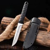Frefly Store 9CR18 Soğuk Çelik Boyun Askılı Kılıflı Kamp Av Bıçağı Paslanmaz Çelik Gümüş