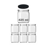 Frefly Store Afracam 10-1000 ml Farklı Boyutlarda Kavanoz (10-1000 Arası) cc Konserve Metal Kapaklı Cam Kavanoz 6 Adet (Şeffaf, 425 Cc)