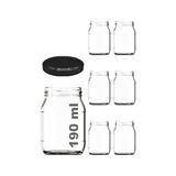 Frefly Store Afracam 190 ml Şeffaf Kavanoz 190 cc Konserve Metal Kapaklı Cam Kavanoz 6 Adet