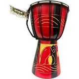Frefly Store Ahşap Djembe Otantik Çalgı, 30 Cm, Mahoni Ağacı, Keçi Derisi, Darbuka Davul