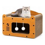 Frefly Store Ahşap Kedi Tırmalama Evi, Modern Tasarım ve Eğlenceli Oyun Alanı