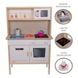 Frefly Store Ahşap Mutfak Seti, Gerçek Su Akan Musluk ve Işıklı Ocak ile Montessori Eğitici Oyuncak