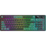 Frefly Store Aıgo S99 Misty Forest Kablosuz Gaming Klavye – Red Switch, 4000MAH Batarya, 3 Modlu Bağlantı (Kablolu, 2.4g, Bluetooth), Tft Ekran, Rgb, Pbt Tuş, Ingilizce Q
