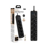 Frefly Store Akım Korumalı Priz, 5'li Priz Soketi, 5x Fiş Soketi, 20W Pd Hızlı Şarj, 2x USB Girişi, 2x Type-C Girişi, Isıya Dayanıklı Yapı, 2 Metre Kablo Uzunluğu, Aşırı Gerilim Koruyucu, Açma/kapama Tuşu - Ahşap - Bej - Siyah