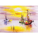 Frefly Store Akşam Güneşi Temalı 500 Parça Puzzle, Eğlenceli Aktivite