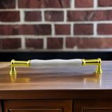 Frefly Store Anav Porselen Gold Altın Kulp 192 mm Mobilya Çekmece Mutfak Dolabı Dolap Kapak Kulplar Kulb Kulpu - 00-Siyah - Beyaz