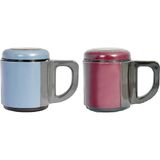 Frefly Store Andoutdoor AND430 Içi Çelik Dışı Plastik Kupa Mug, Kırmızı/ Mavi, 500 Mg - 00-Siyah - Beyaz
