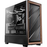Frefly Store Antec Flux, 5 x Pwm Fanlar Dahil, Aynı Anda 9 Fana Kadar, Tip-C, Demir Hasır Paneller ve Ahşap Çerçeve, 420MM Radyatör Desteği, Geri Bağlantı Anakart Desteği, Mid-Tower E-Atx Pc Kasası - 130 W - Ahşap - Bej - Siyah