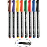 Frefly Store Asetat Kalemi 8 Renk 0.4 mm 1 Paket Lineplus Ince Uçlu CD Kalemi S Keçe Uçlu Kalem Silinmez Renkli Permanent Kalem - 41 Delft Blue