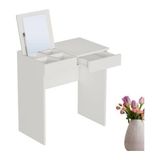 Frefly Store Aynalı Makyaj Masası - 2 Çekmeceli - Beyaz - 70X42 cm