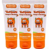 Frefly Store Babyton Doğal Portakal&mandalina Diş Macunu 3'lü Set 50 gr - 00-Siyah - Beyaz