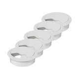 Frefly Store BADEM10 Masa Üstü Kablo Kanalı Deliği Kapağı Beyaz Masa Kapağı 6 cm (5 Adet)