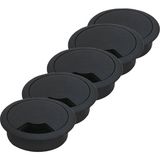 Frefly Store BADEM10 Masa Üstü Kablo Kanalı Deliği Kapağı Siyah Masa Kapağı 6 cm (5 Adet)