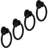 Frefly Store BADEM10 Nobel Sarkaç Dolap Çekmece Kulpu Kulbu Mat Siyah Metal Halka Kulp (4 Adet) - 001-Renkli